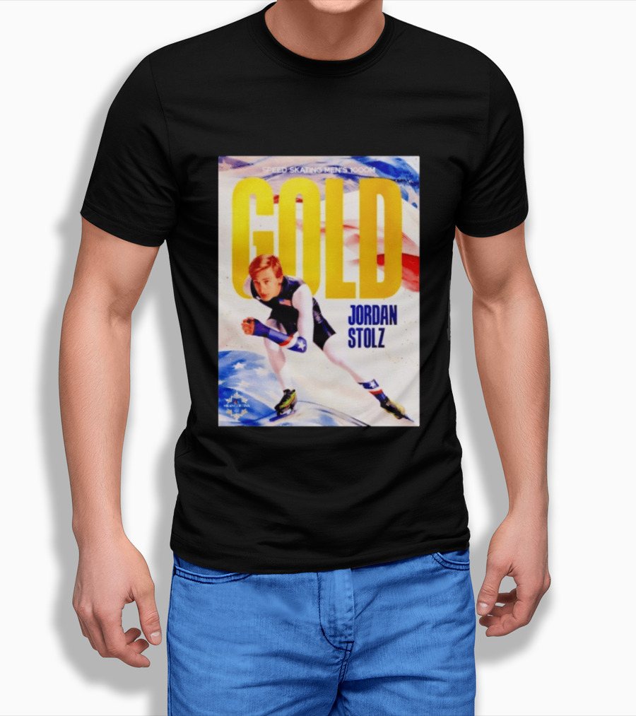 Speed Skating Men's 1000m Gold Jordan Stolz Milan Cortina 2026 T-Shirt