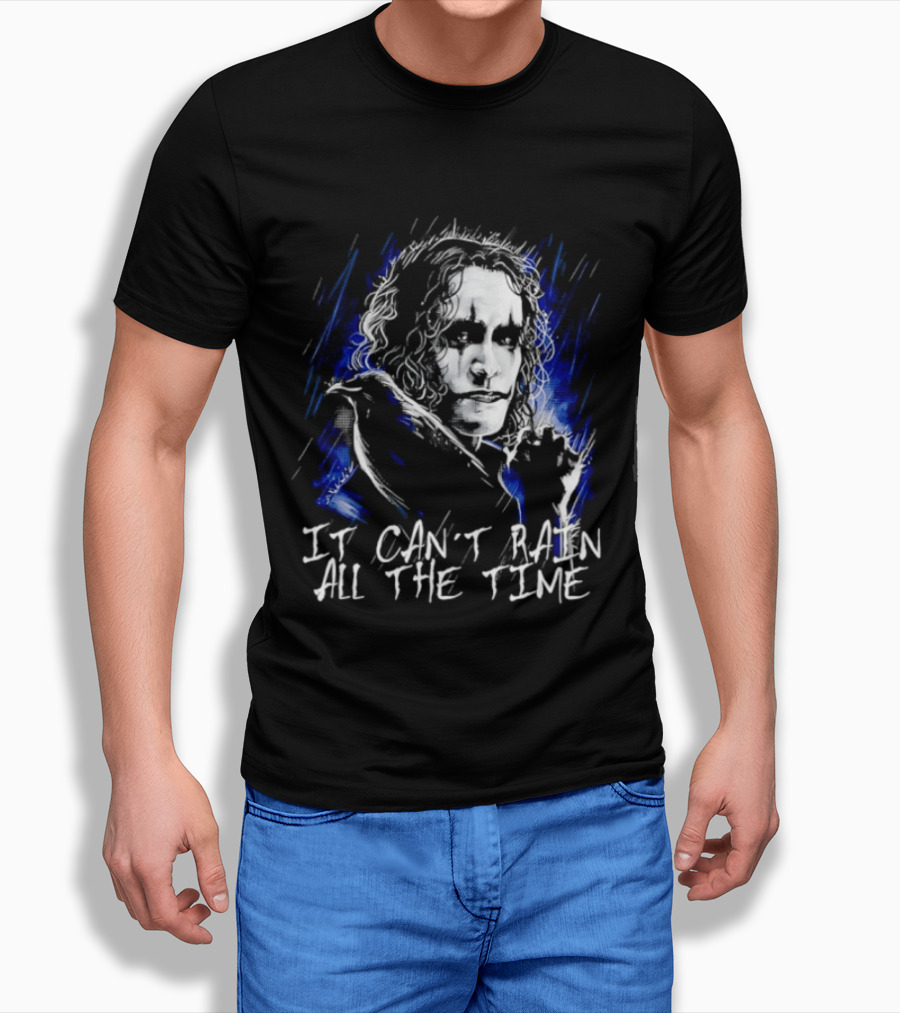 The Crow It Can't Rain All The Time Eric Draven Grunge Painting T-Shirt