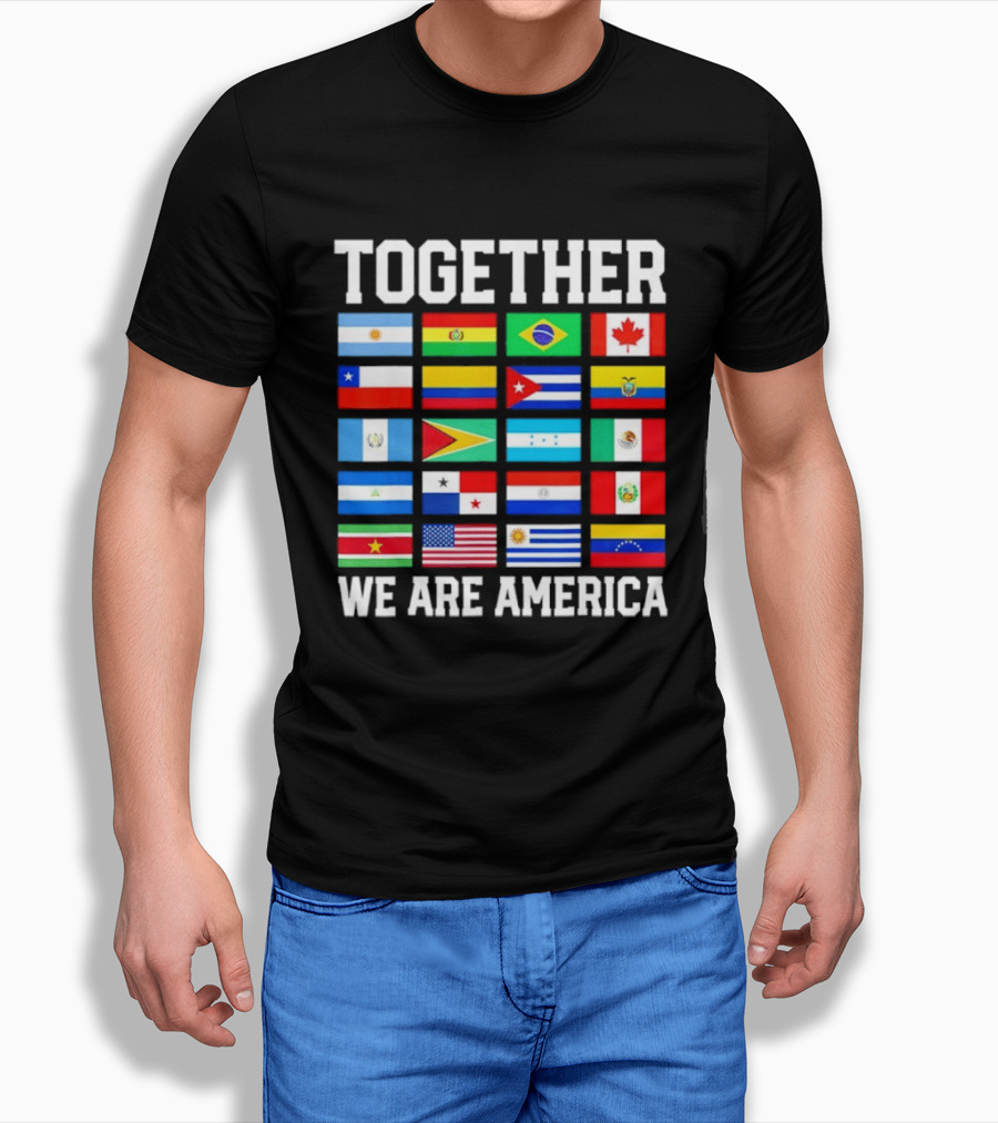 Together Flags Of America Unity Patriotic Display T-Shirt