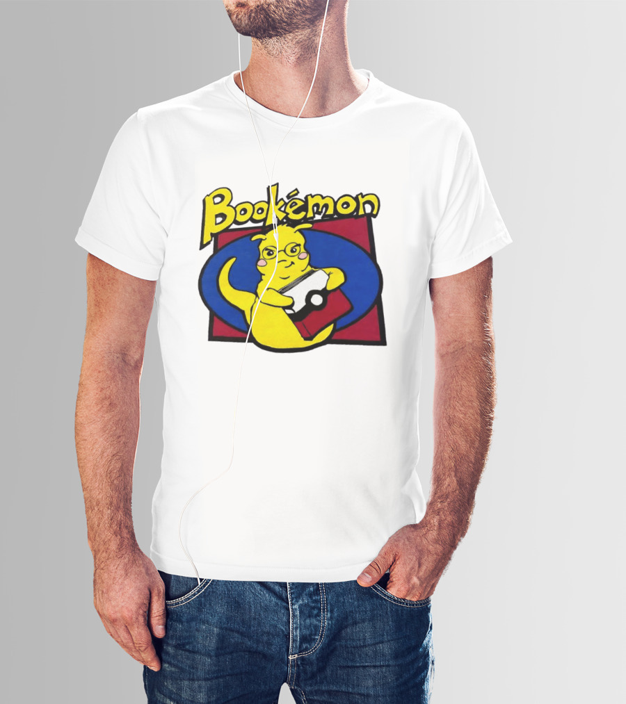 Bookemon Pikachu With Book And Pokeball T-Shirt