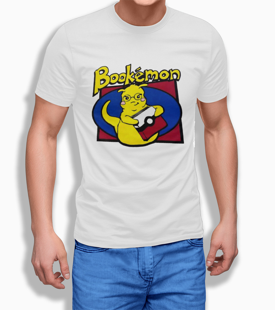 Bookemon Pikachu With Book And Pokeball T-Shirt