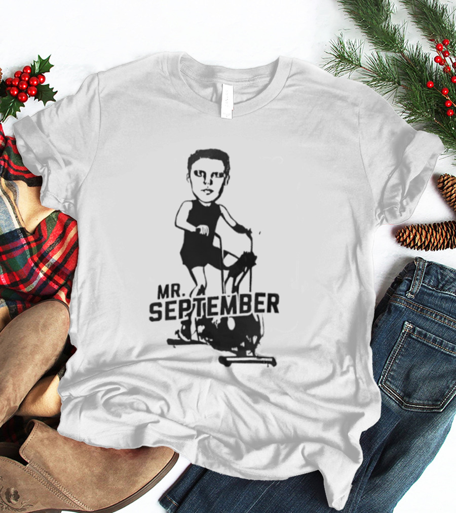 Mr September Stationary Bike Sketch T-Shirt