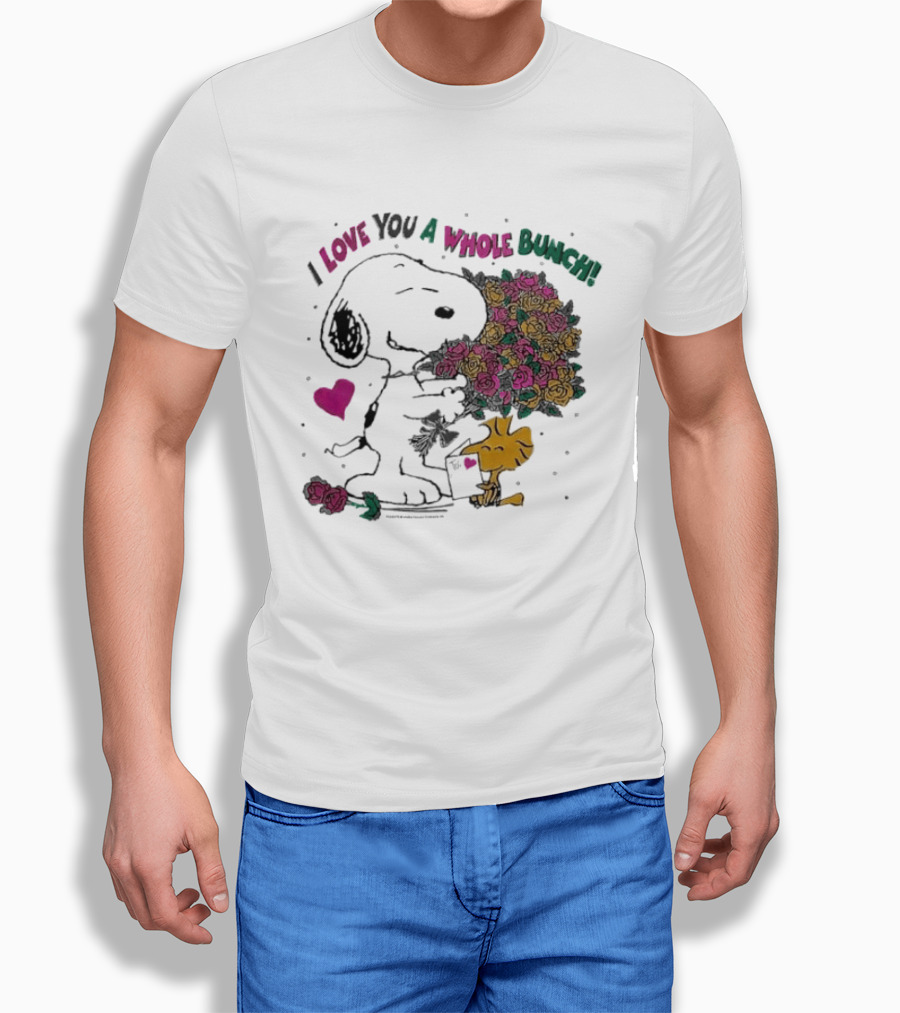 Snoopy I Love You A Whole Bunch Bouquet For Woodstock T-Shirt