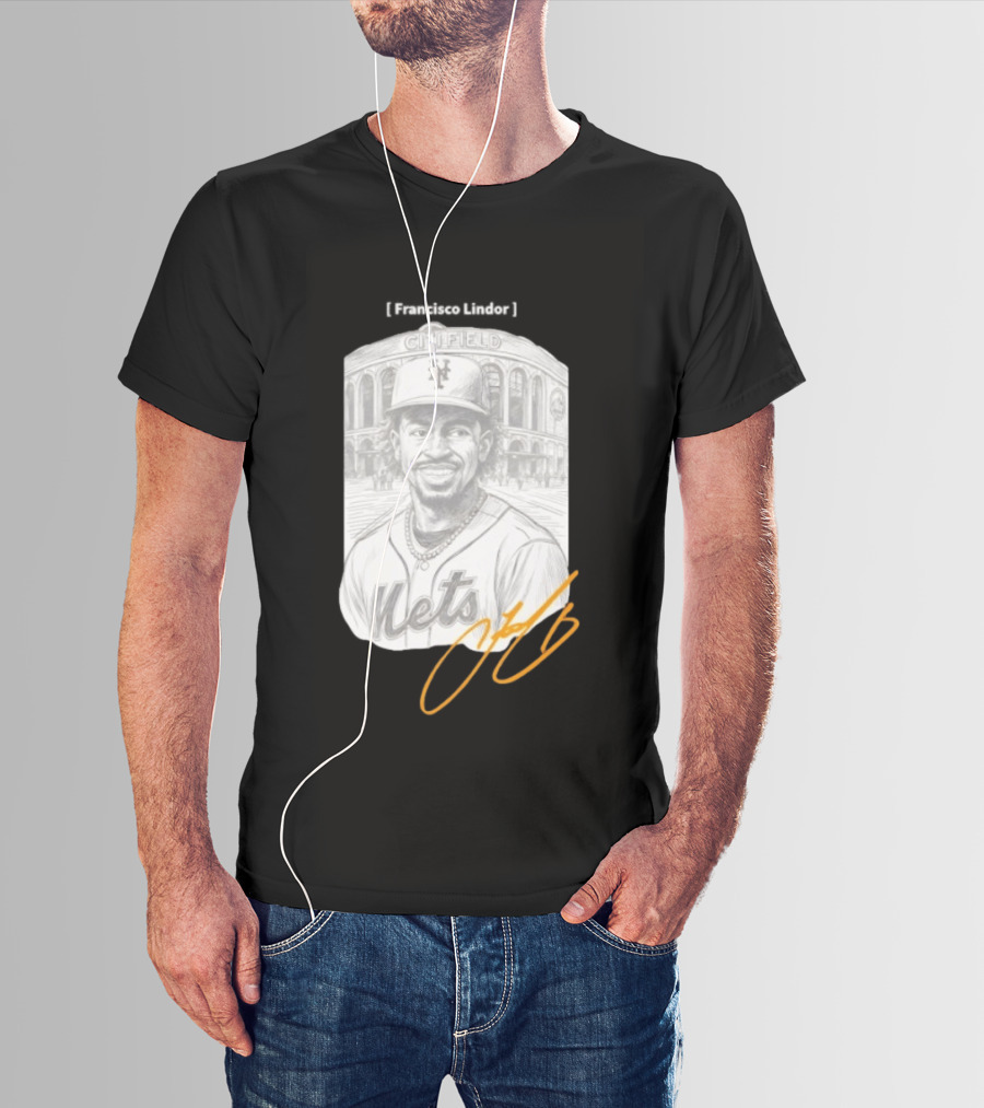 Francisco Lindor New York Mets Citi Field Signature T-Shirt