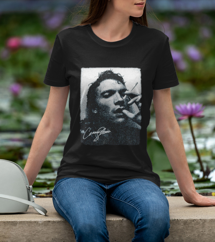 Ilya Rozanov Cigarette Portrait Cursive Signature T-Shirt