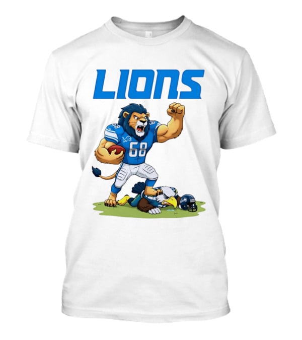 Detroit Lions Dominating Seahawks Rivalry Mascot Showdown T-Shirt