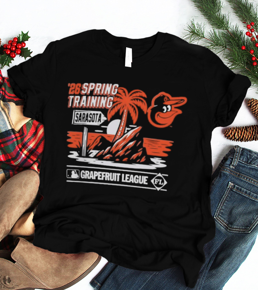 2026 Spring Training Baltimore Orioles Grapefruit League Retro Palm Beach T-Shirt