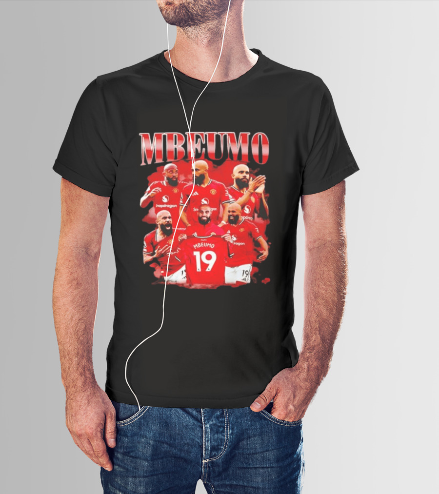 Bryan Mbeumo Manchester United Collage Snapdragon Number 19 T-Shirt