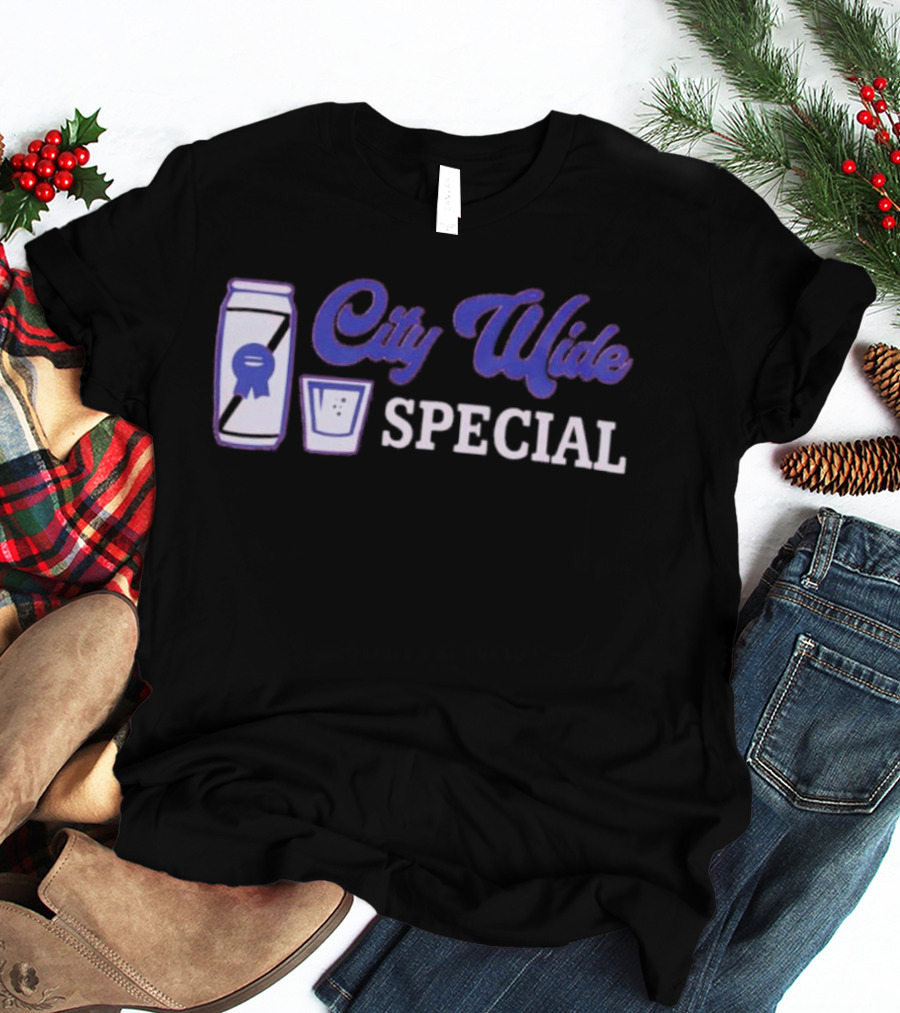 City Wide Special Philadelphia Phillies Beer Can And Shot T-Shirt