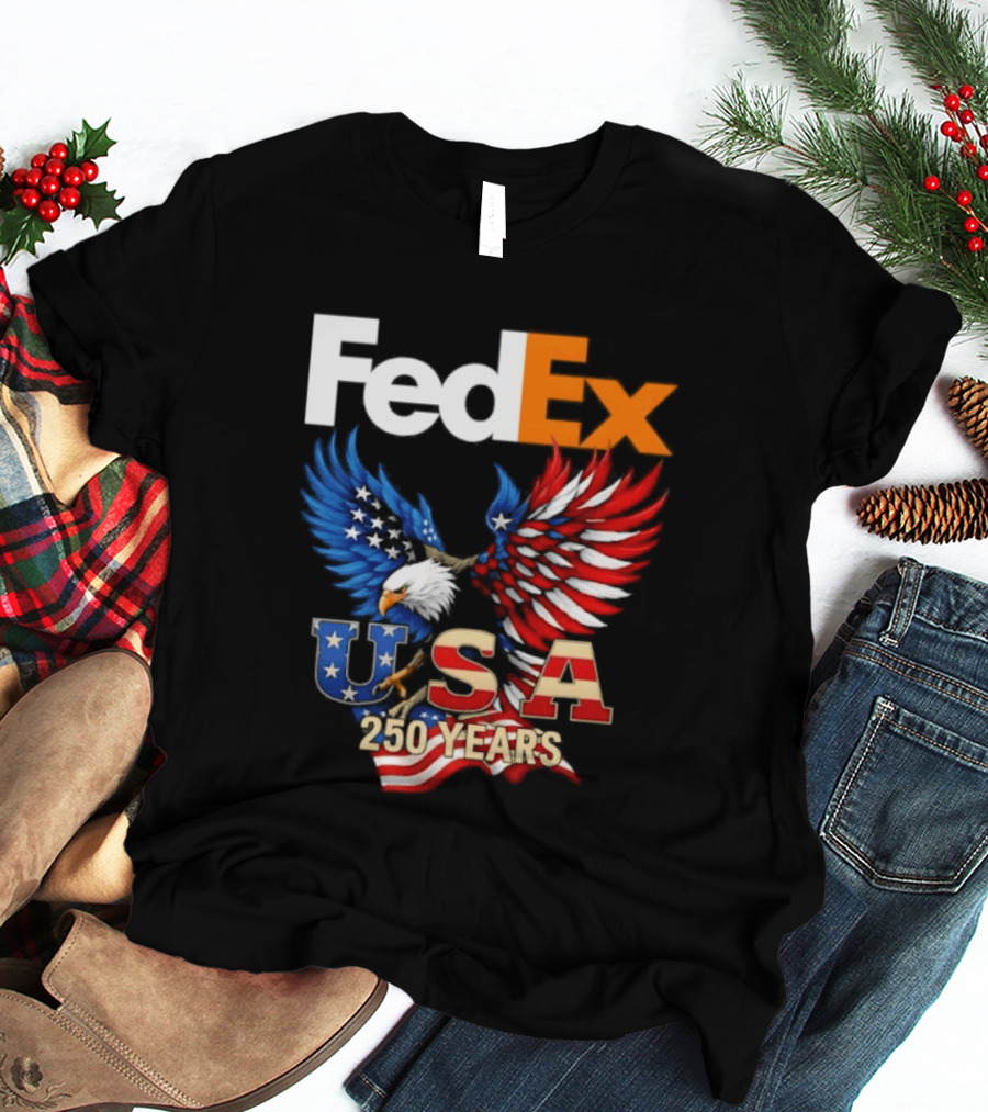 FedEx Eagle 250 Years USA Flag Patriotic Celebration T-Shirt