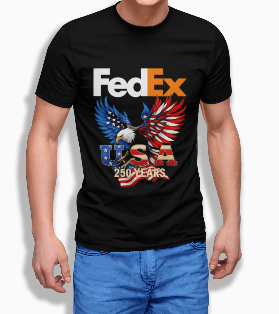 FedEx Eagle 250 Years USA Flag Patriotic Celebration T-Shirt
