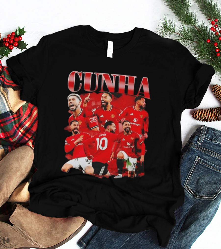 Cunha Manchester United Bootleg Picture Collage T-Shirt