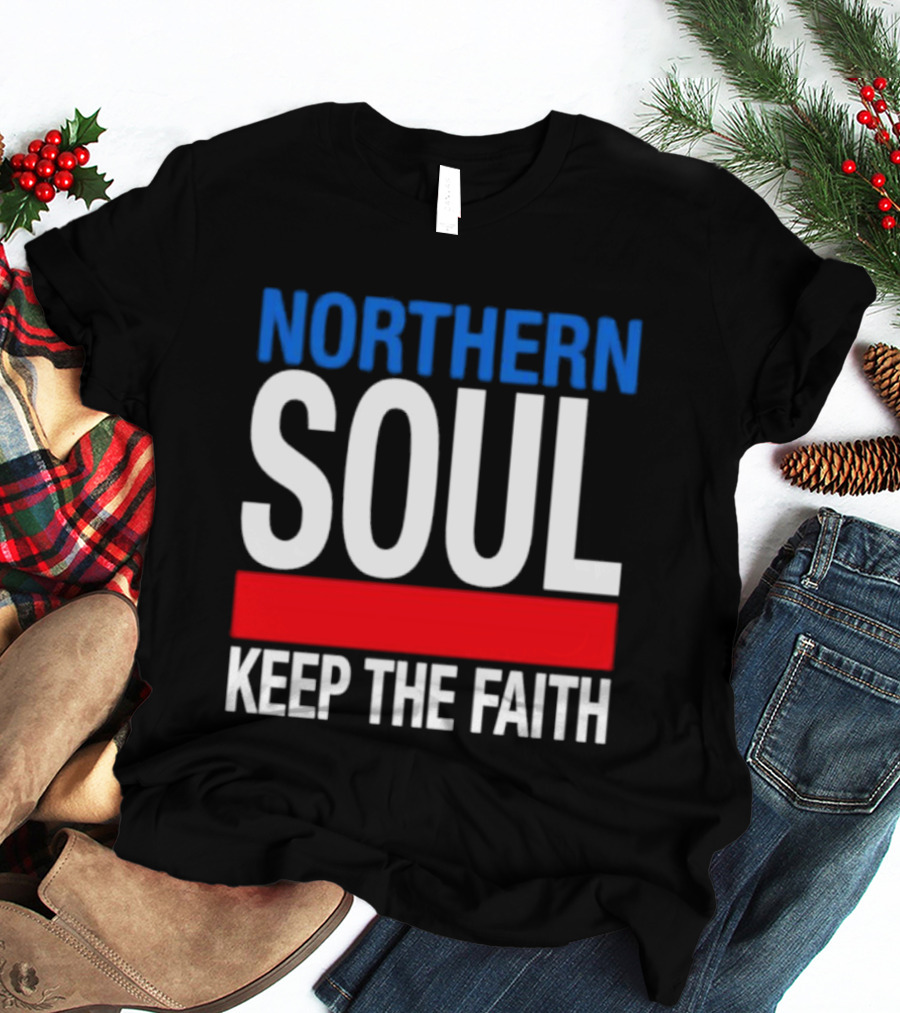 Northern Soul Keep The Faith Blue And Red T-Shirt