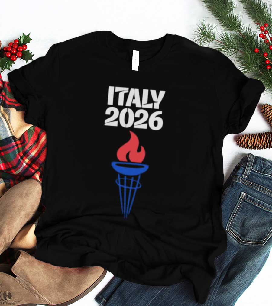 Italy 2026 Olympic Torch Fire T-Shirt