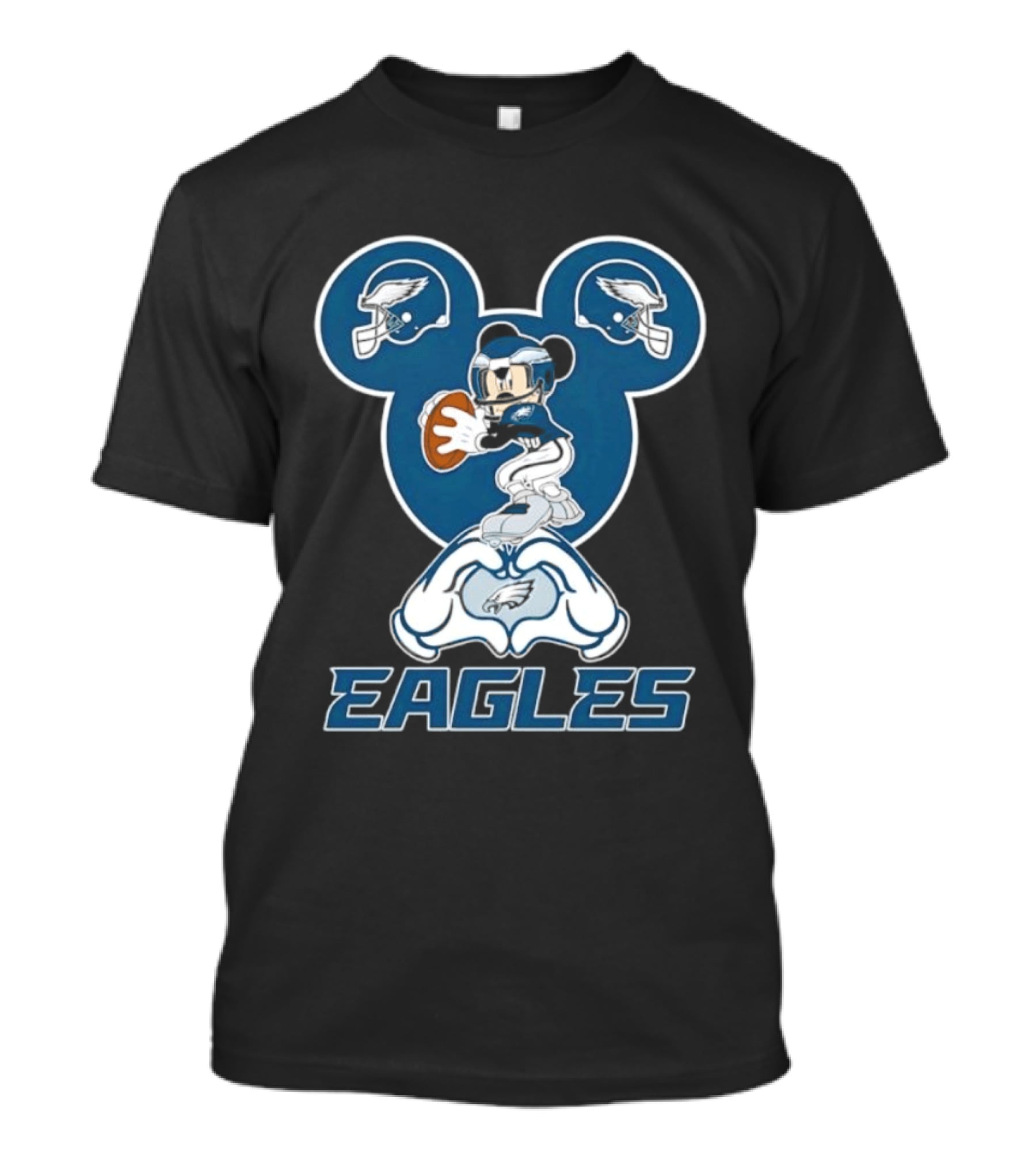 Philadelphia Eagles Mickey Mouse Heart Hands Football T-Shirt