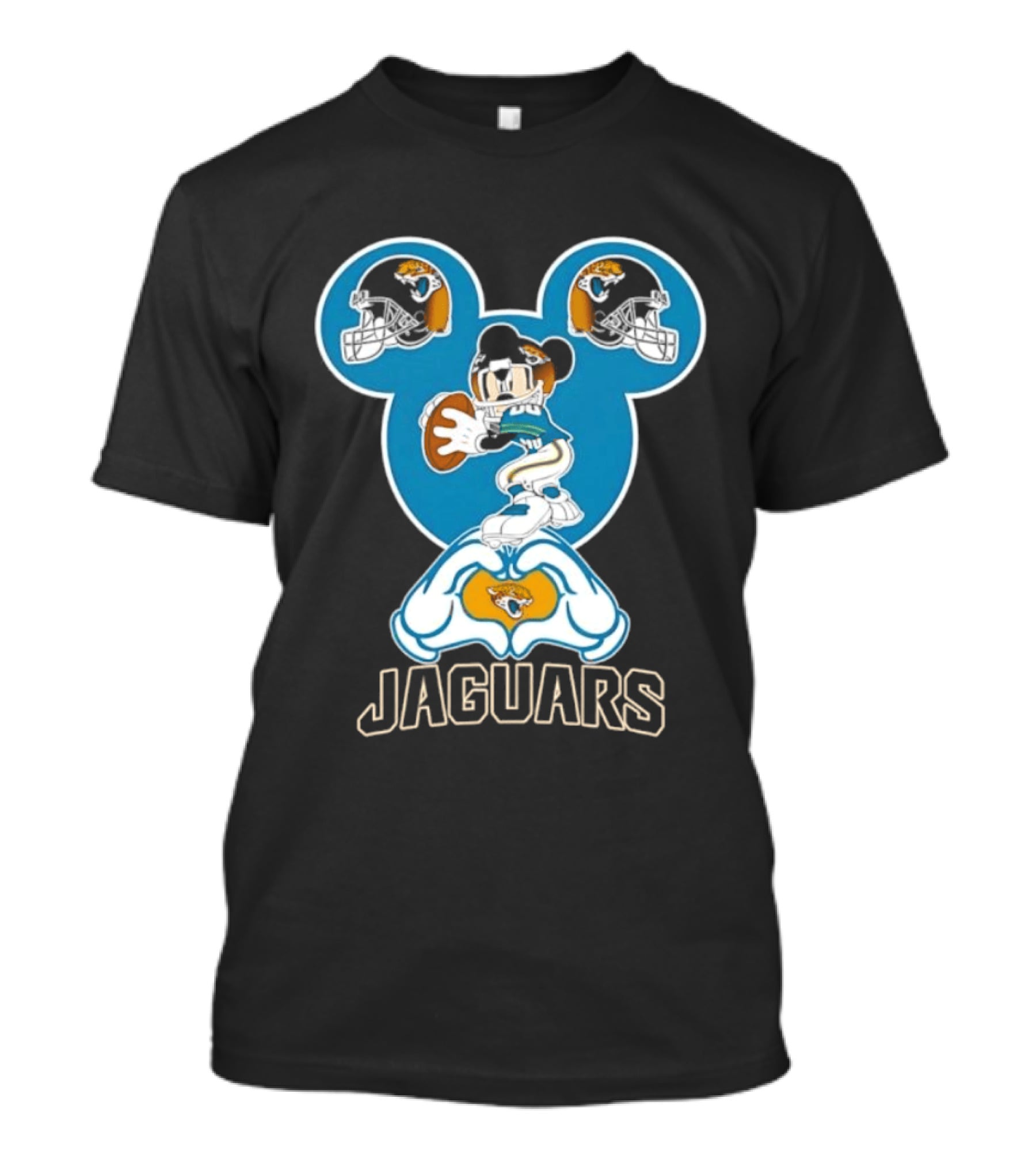 Mickey Mouse Jacksonville Jaguars Football Love Hands T-Shirt