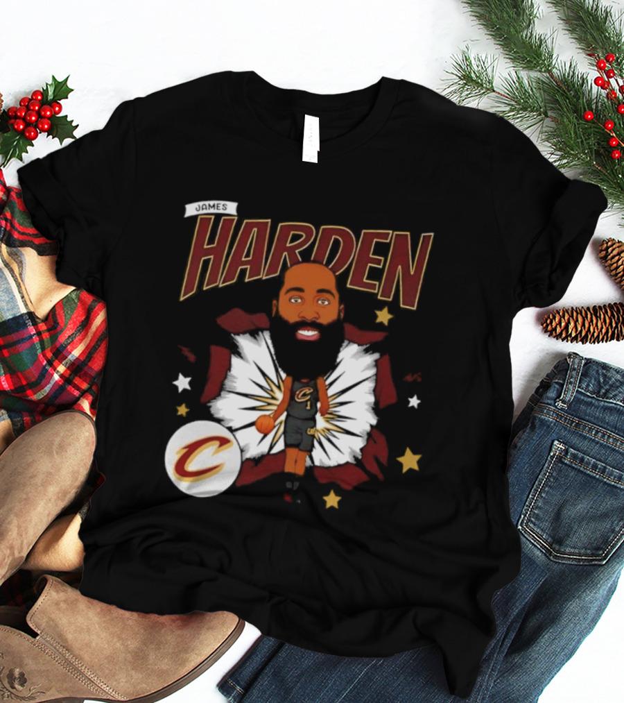 Harden Cleveland Cavaliers Basketball Player Caricature T-Shirt
