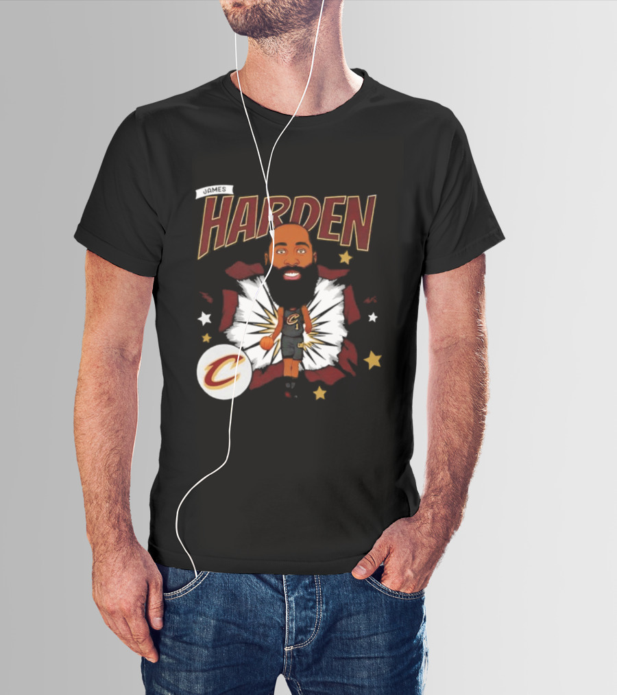 Harden Cleveland Cavaliers Basketball Player Caricature T-Shirt