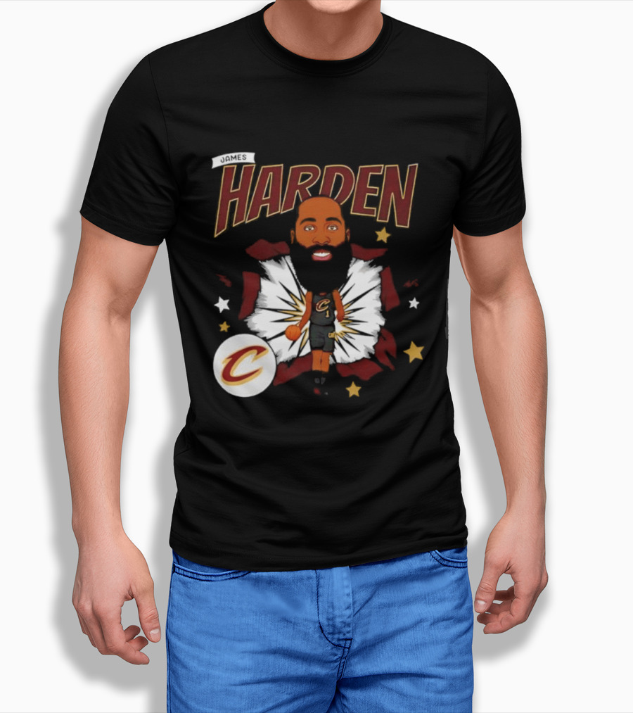 Harden Cleveland Cavaliers Basketball Player Caricature T-Shirt