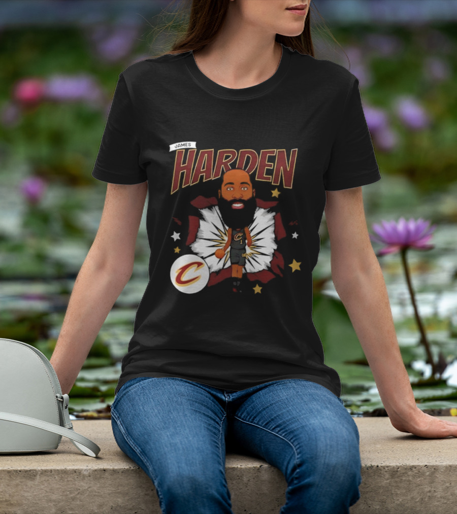 Harden Cleveland Cavaliers Basketball Player Caricature T-Shirt