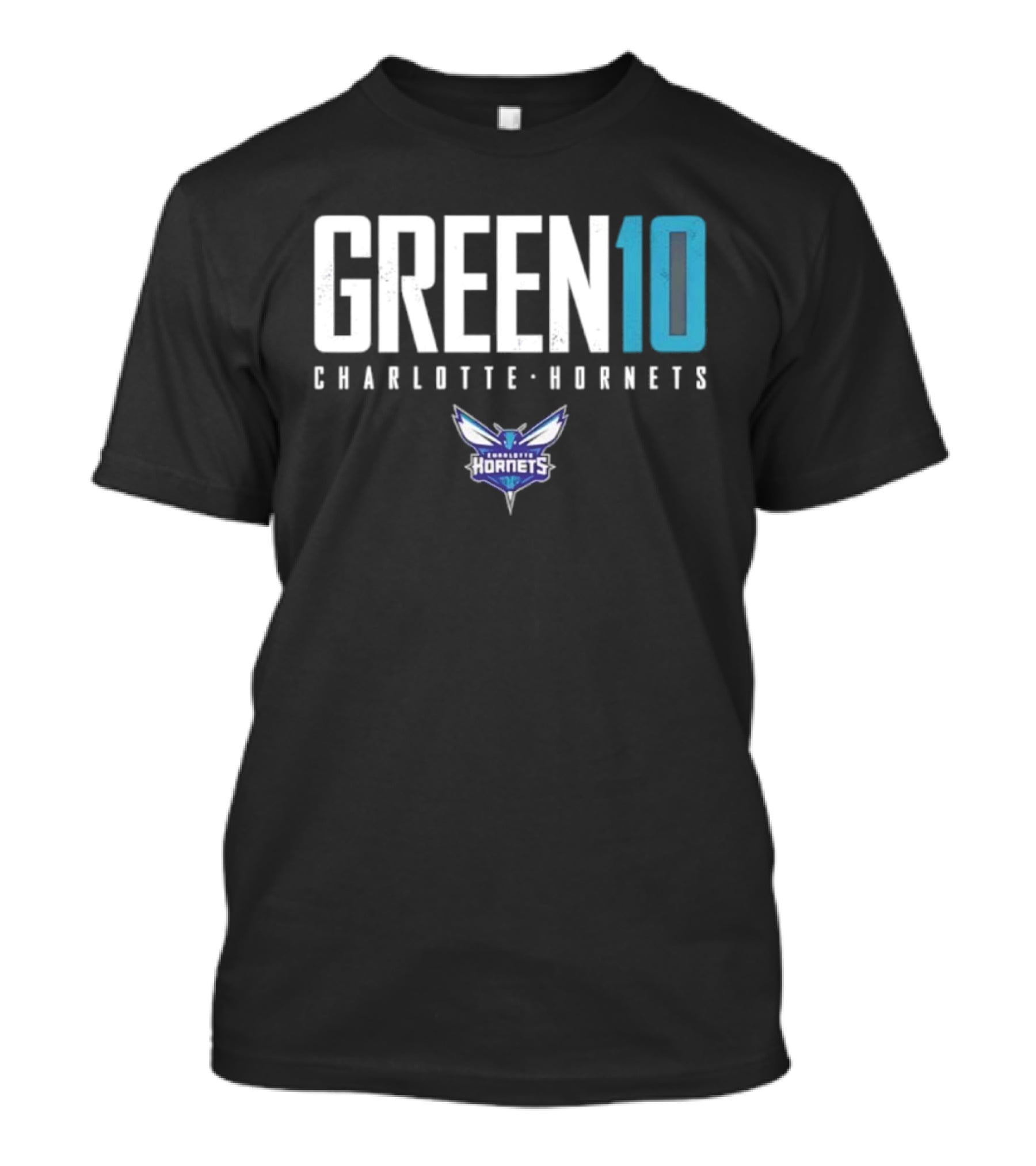 Green 10 Charlotte Hornets Basketball Iconic Number T-Shirt