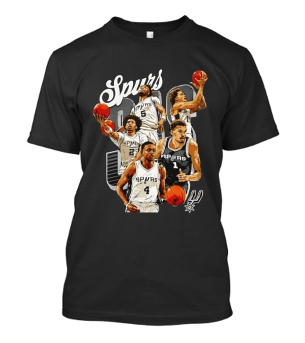 San Antonio Spurs 2026 Starting Five Team Players With Basketballs T-Shirt