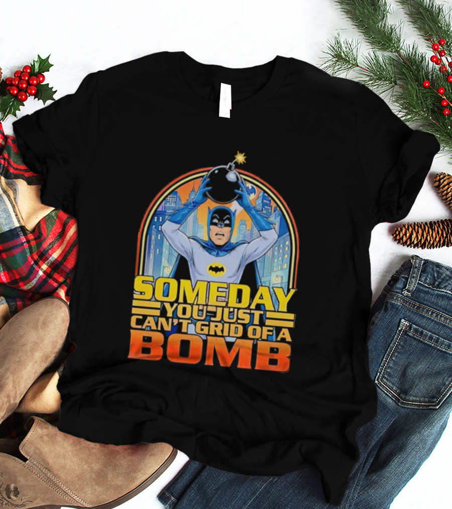 Someday You Just Can't Get Rid Of A Bomb Batman Retro Comic Urban Skyline T-Shirt