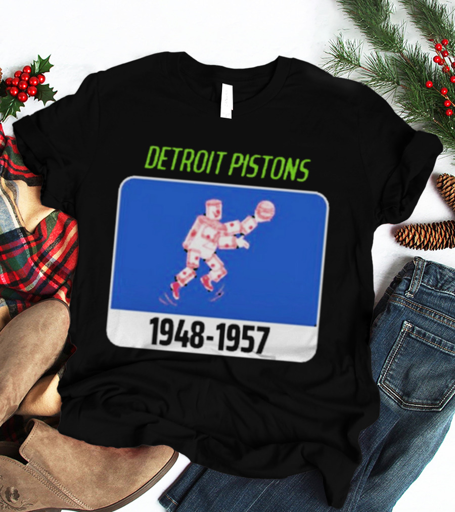 Detroit Pistons 1948 1957 Retro Basketball T-Shirt