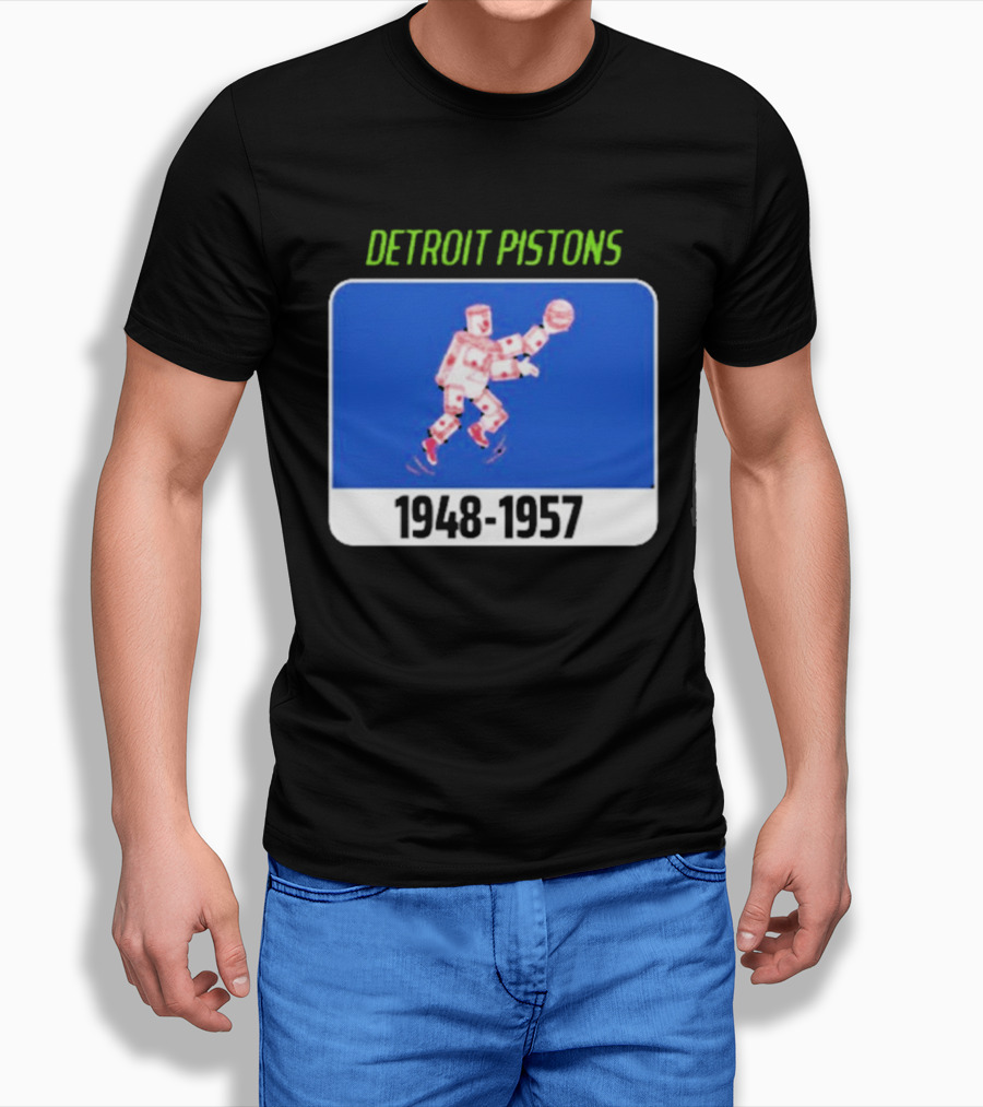 Detroit Pistons 1948 1957 Retro Basketball T-Shirt