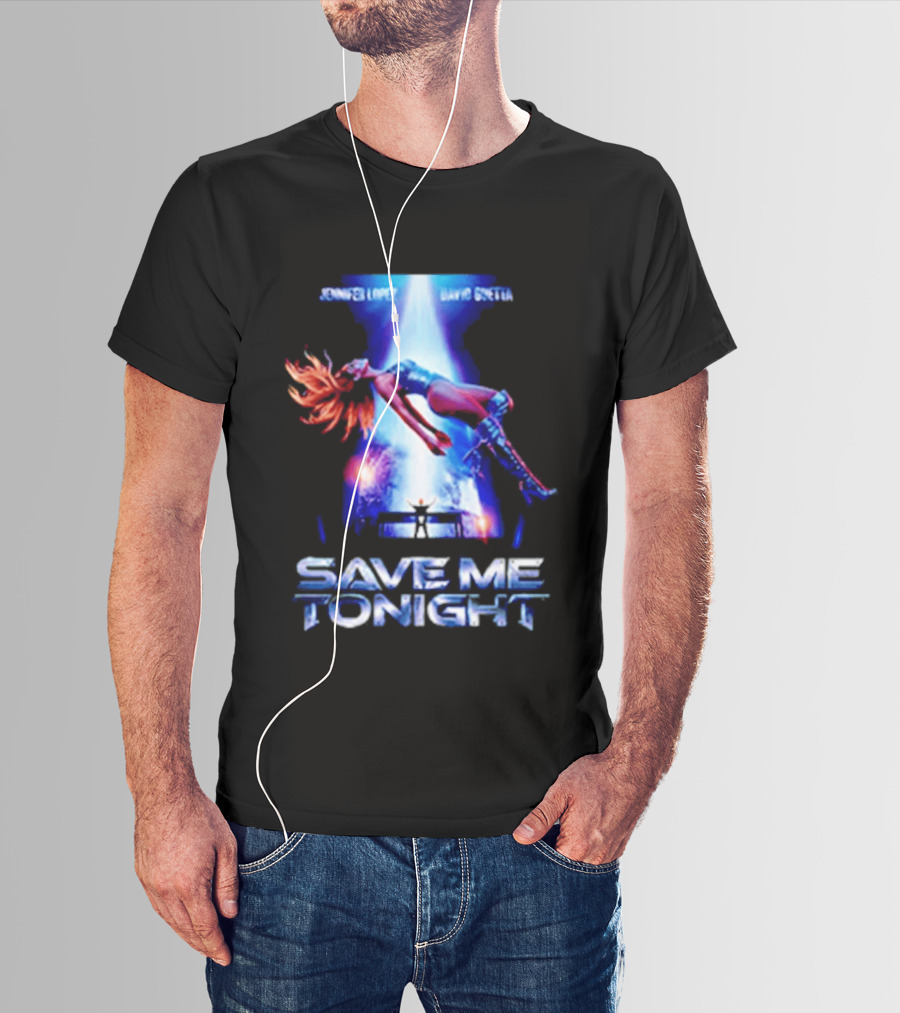 Jennifer Lopez David Guetta Save Me Tonight Neon T-Shirt