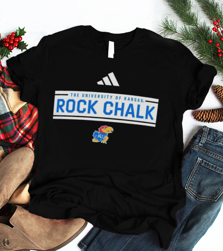 The University Of Kansas Rock Chalk Adidas KU Jayhawks T-Shirt