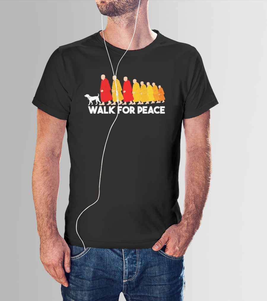 Walk For Peace Monk Procession With Dog T-Shirt