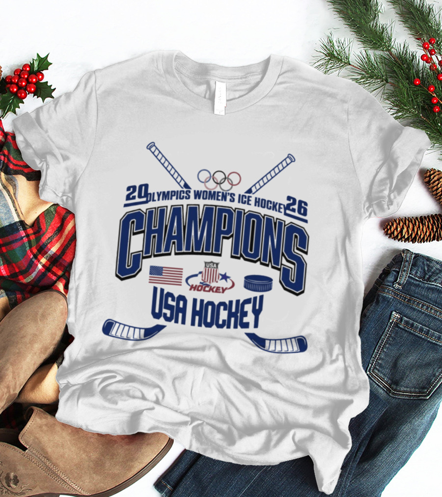 2026 Olympics Women's Ice Hockey Champions USA Hockey T-Shirt