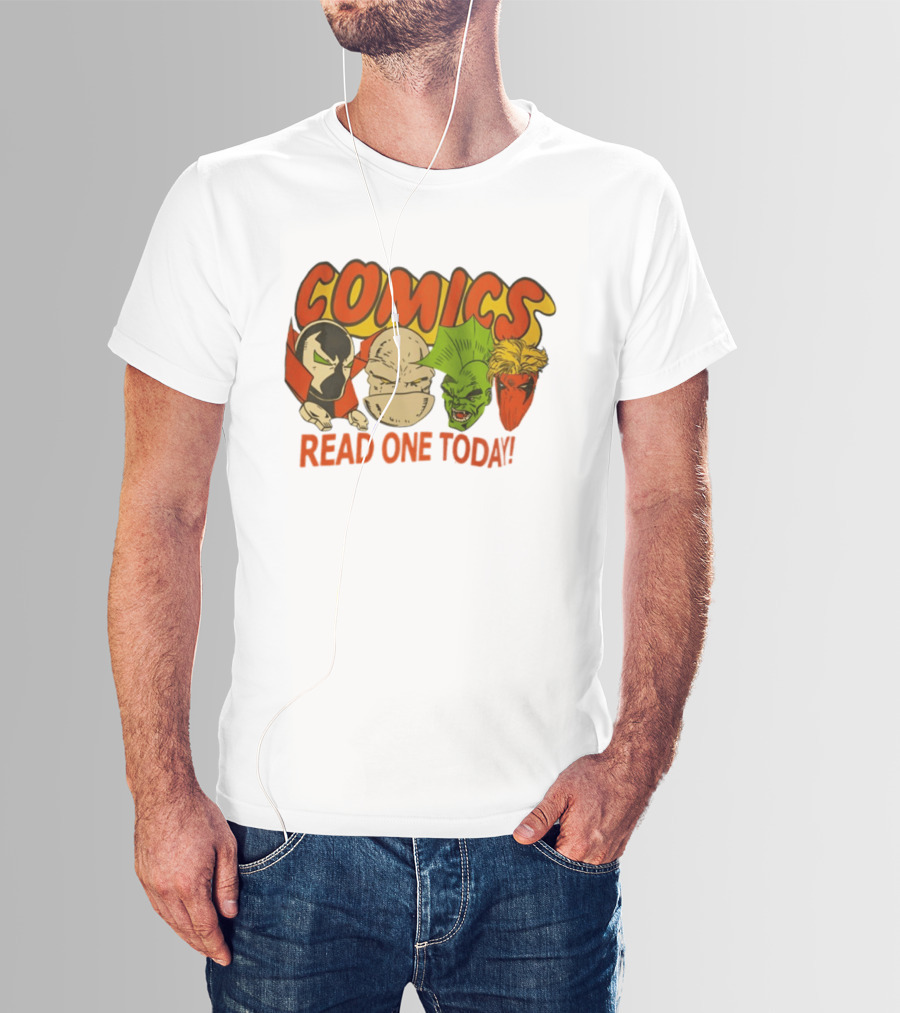 Comics Read One Today Characters Face T-Shirt