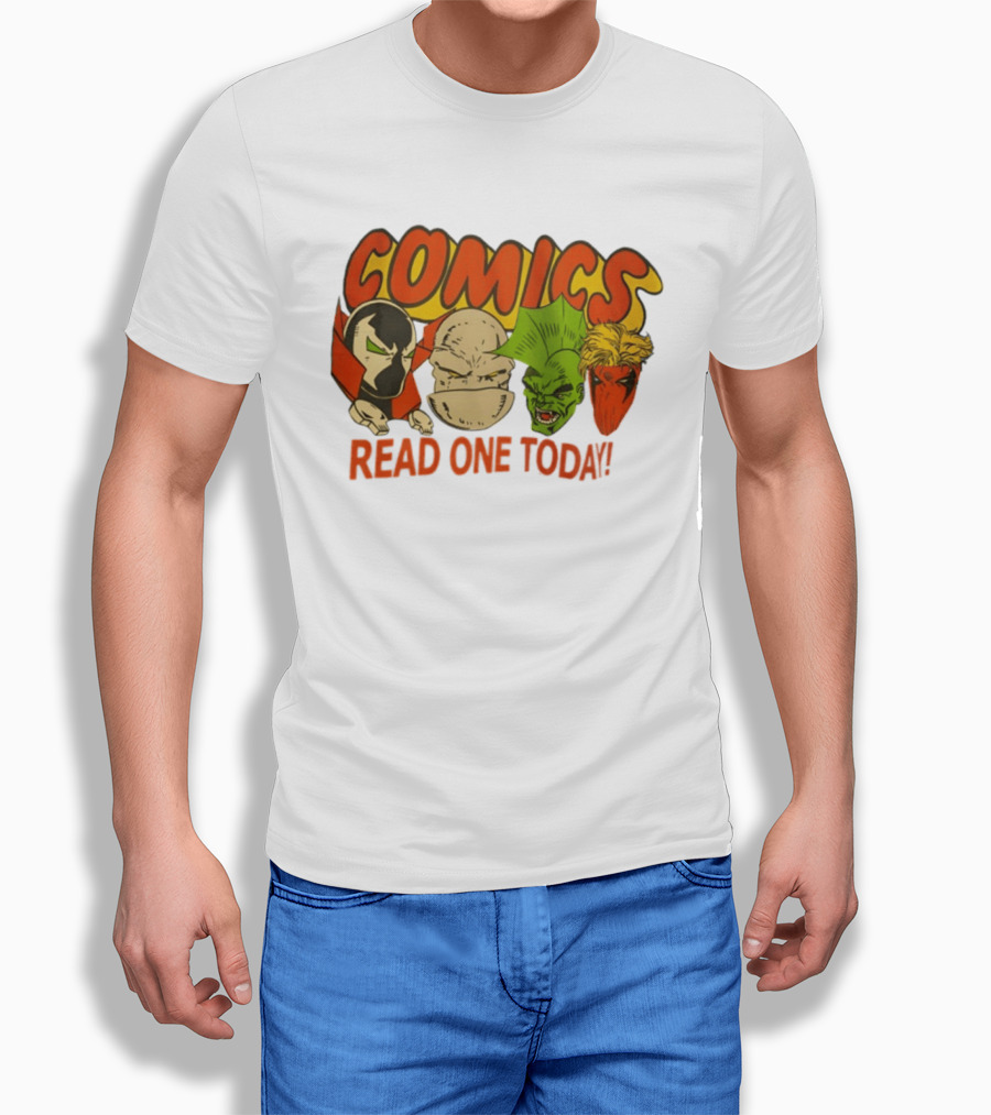 Comics Read One Today Characters Face T-Shirt