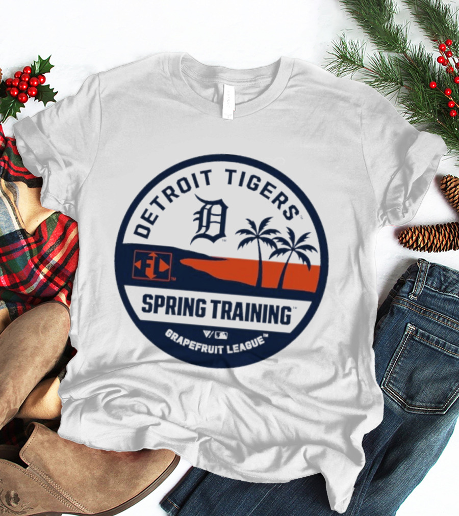 Detroit Tigers Spring Training Luxe Knit Grapefruit League Palm Trees T-Shirt
