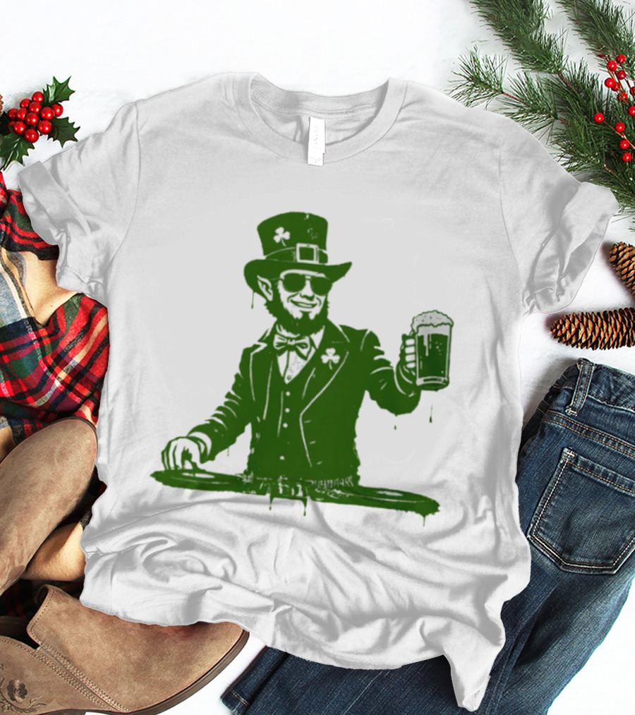 DJ Irish Uncle Sam St Patrick's Day Beer Celebration T-Shirt