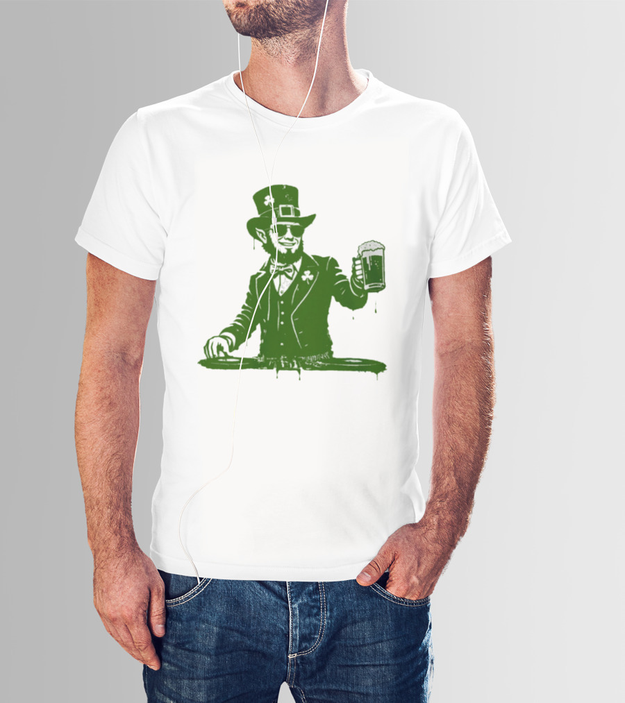 DJ Irish Uncle Sam St Patrick's Day Beer Celebration T-Shirt