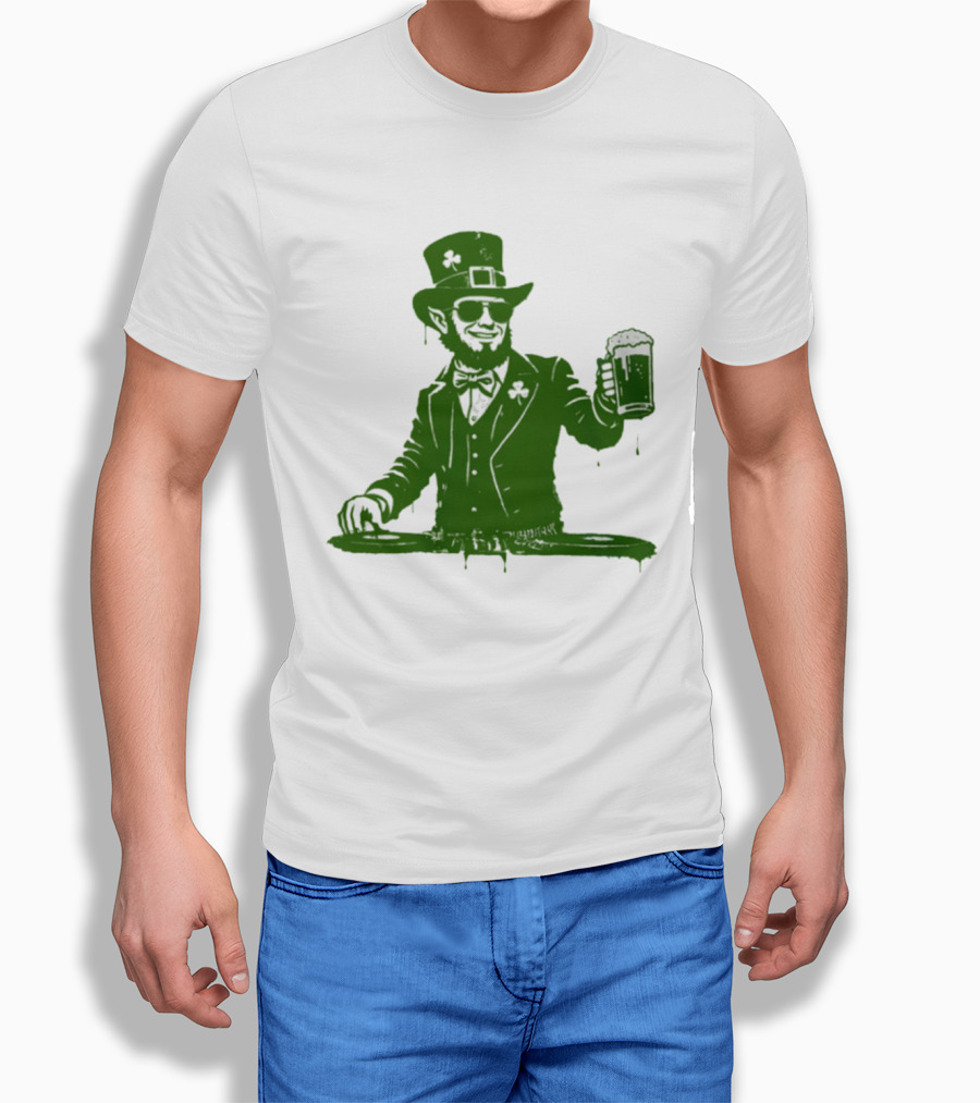 DJ Irish Uncle Sam St Patrick's Day Beer Celebration T-Shirt