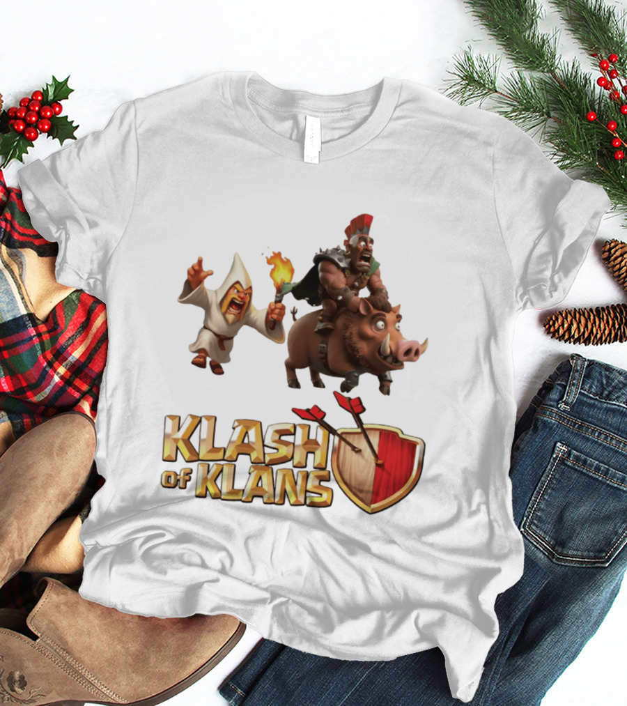 Klash Of Klans Characters With Wizard And Hog Rider T-Shirt
