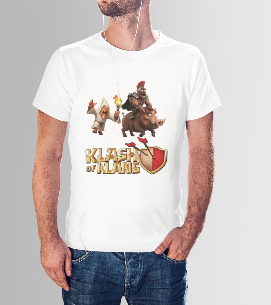 Klash Of Klans Characters With Wizard And Hog Rider T-Shirt