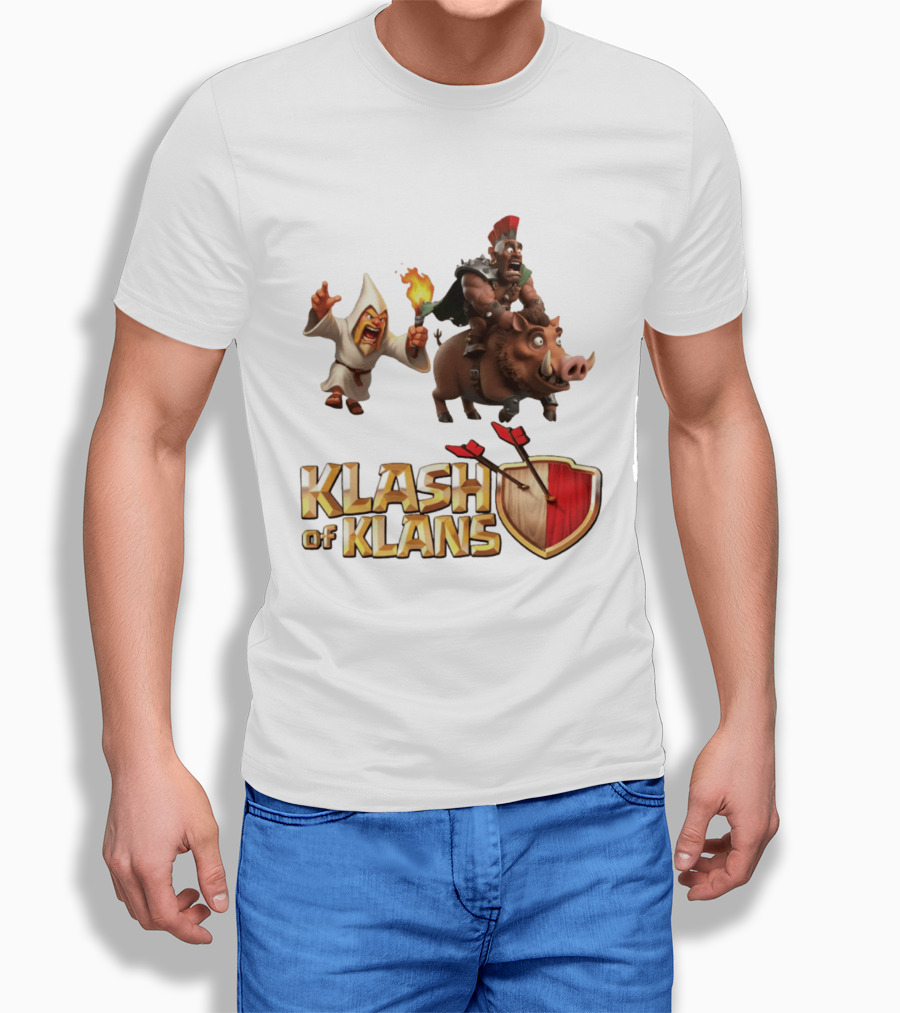 Klash Of Klans Characters With Wizard And Hog Rider T-Shirt