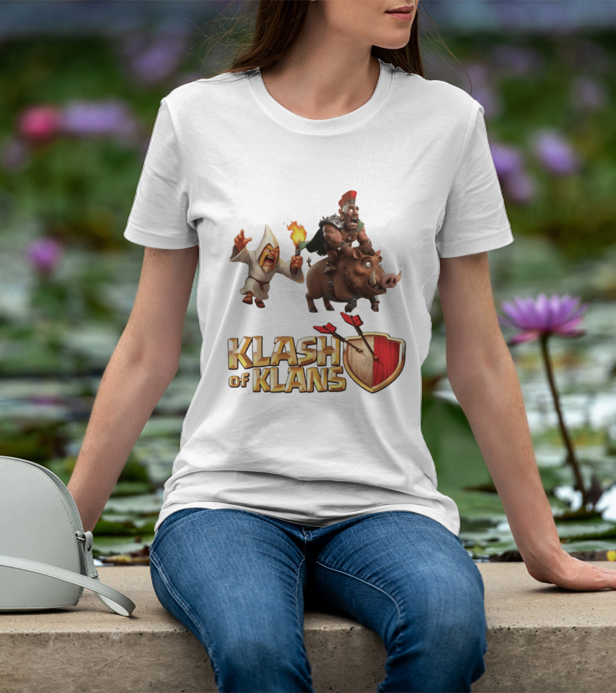 Klash Of Klans Characters With Wizard And Hog Rider T-Shirt