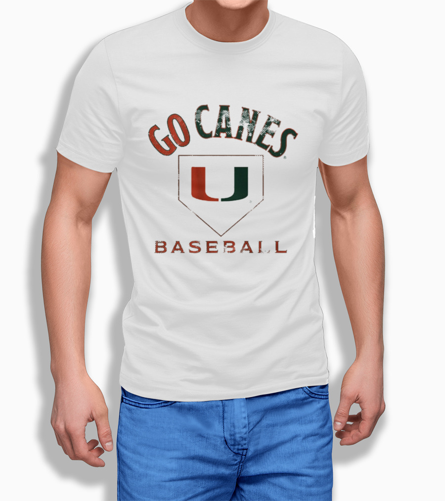 Miami Hurricanes Go Canes Baseball U T-Shirt