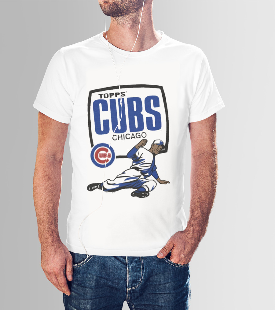 Topps CUBS Chicago Vintage Baseball Player MLB Collab T-Shirt