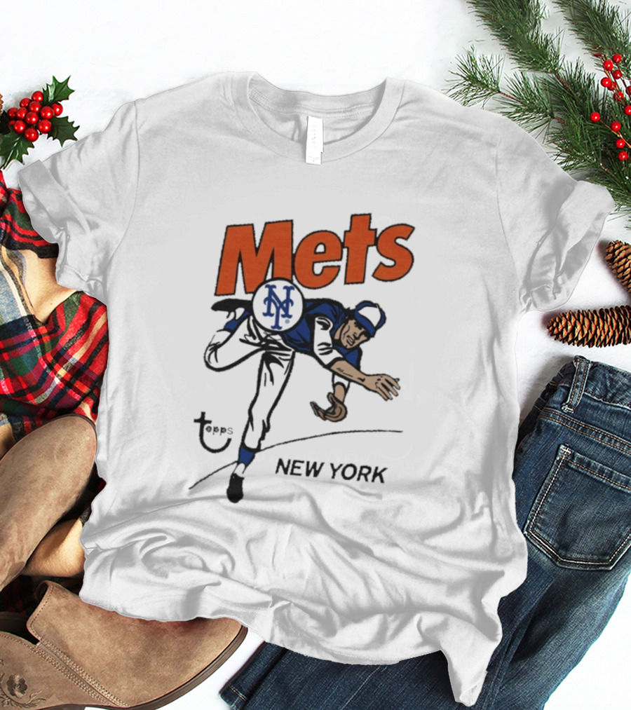 MLB Topps New York Mets Cartoon Raglan T-Shirt