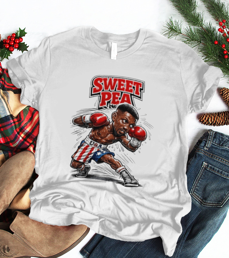 Sweet Pea Pernell Whitaker Boxing Caricature USA Flag Shorts T-Shirt