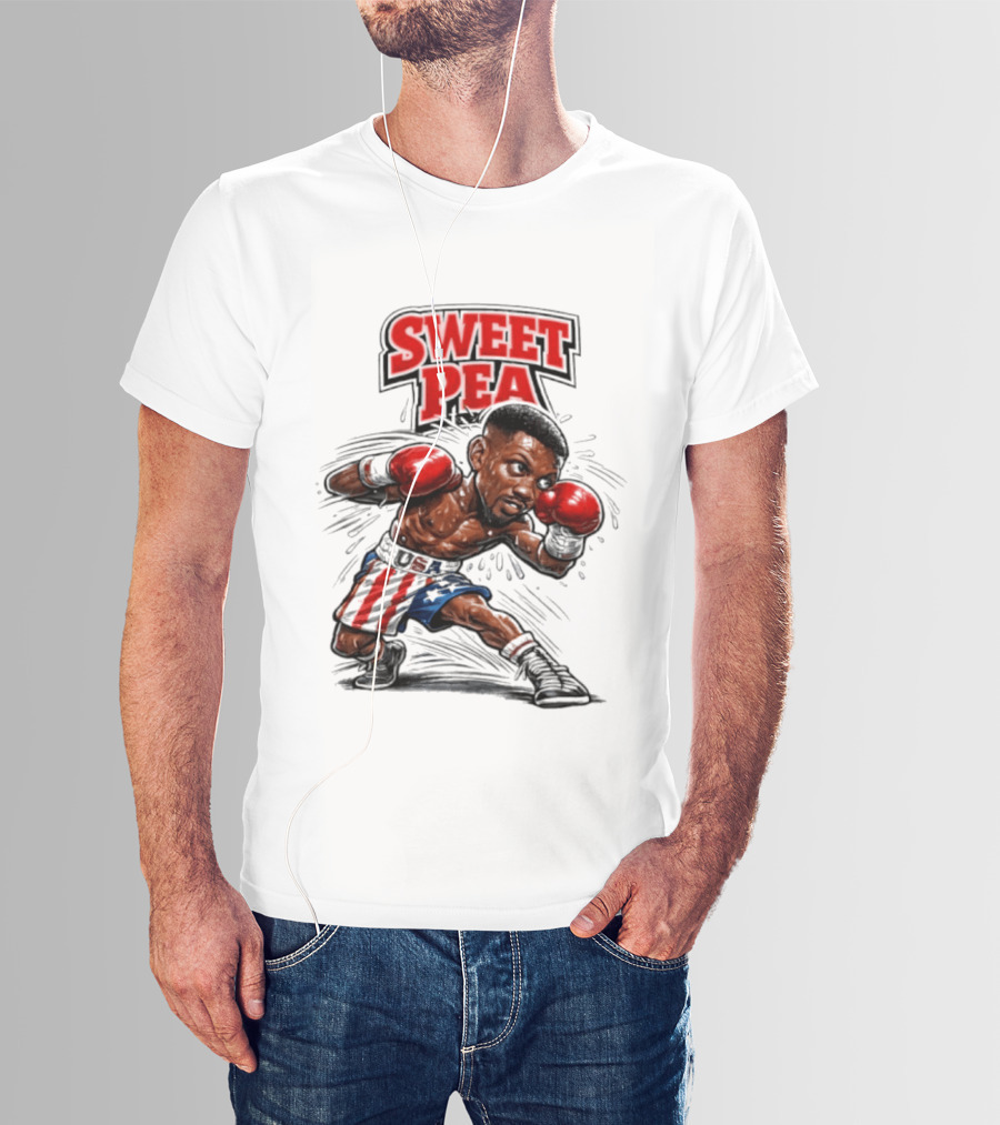 Sweet Pea Pernell Whitaker Boxing Caricature USA Flag Shorts T-Shirt