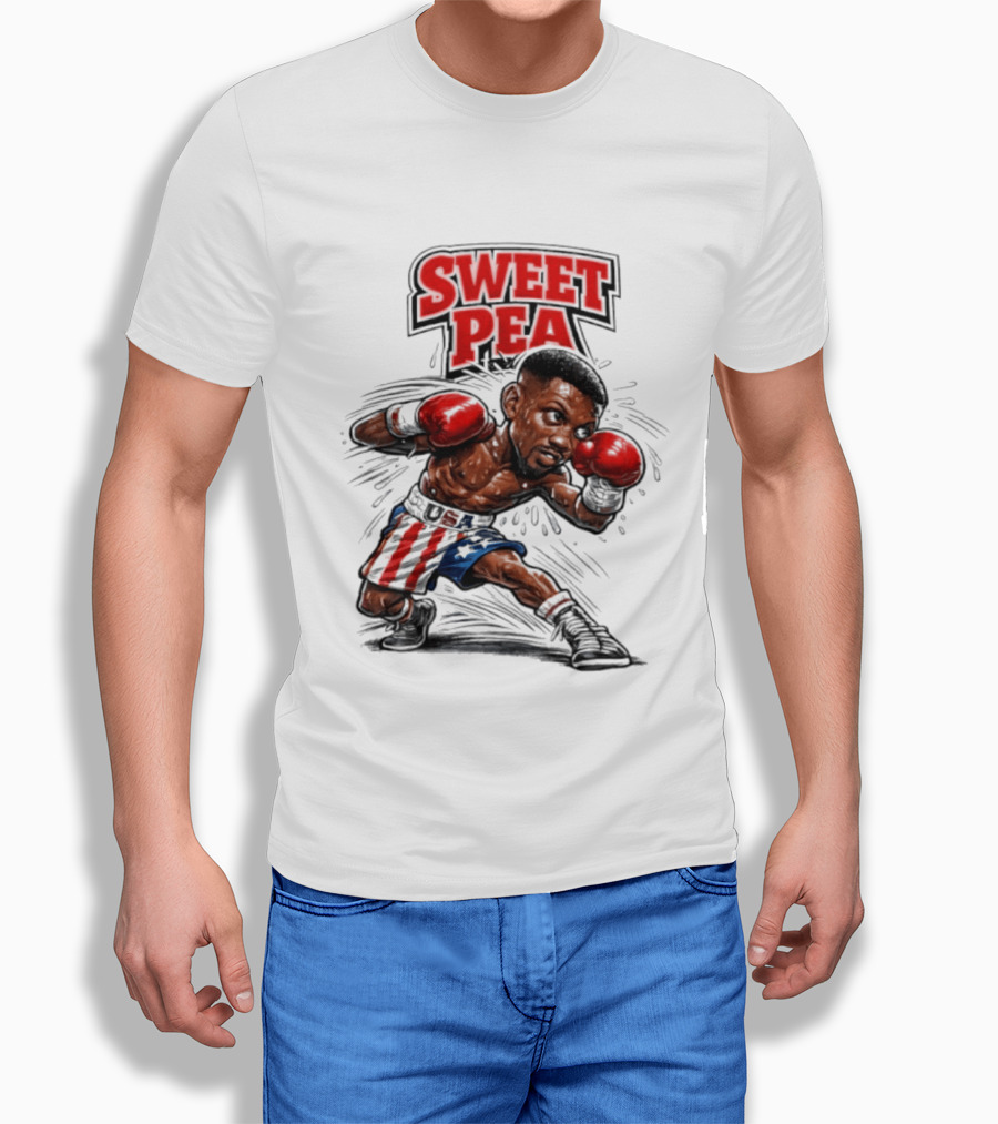 Sweet Pea Pernell Whitaker Boxing Caricature USA Flag Shorts T-Shirt