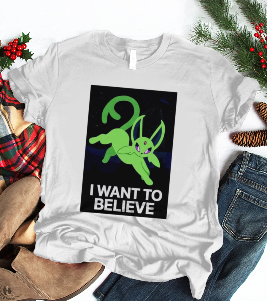 Shiny Espeon I Want To Believe Paranormal T-Shirt